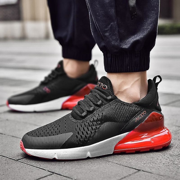 Mens Air Sports Running Shoes Breathable Sneakers Universal All Year Women Shoes Max 270 BlackRed 42