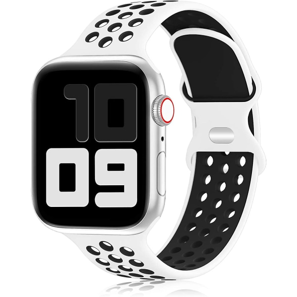 Sportband Kompatibel med Apple Watch Band 42mm 44mm 45mm, Andningsbar Mjuk Silikon Sport Ersättningsrem Kvinnor Män Kompatibel med Iwatch Serie 7/