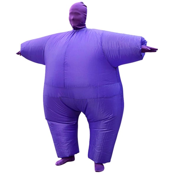 Big Fats ensfarget oppblåst kostyme Lett batteridrevet kostyme for kvinner Menn Voksen (voksen, lilla)