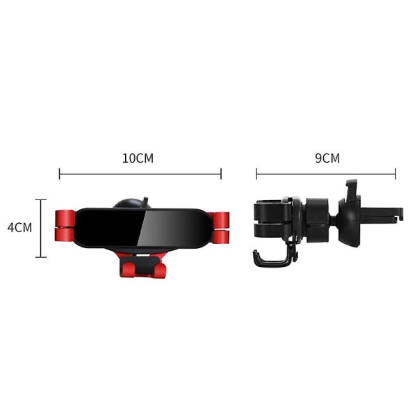 2 st Bil Mobiltelefon Spänne Fäste Uttag Gravity Support Osynlig Navigationshållare