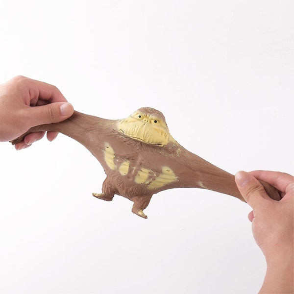 Creative New Brown Monkey Toy Tpr Stretch Gorilla Toy Squeeze Leksak för barn Vuxen Stress relief, Ny design（23*22，Blå）
