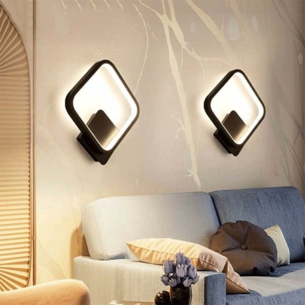 MINKUROW LED Vägglampa Svart Vit Vägglampa inomhus Enkel konst Heminredning Metall Väggbelysning Modernt vardagsrum Korridor Sänglampa