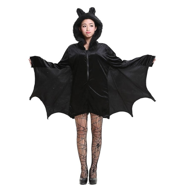 Halloween kostym Barn och kvinnor Fladdermus Vampyrkläder Scenprestanda Cosplaykläder, Storlek:xxl, Byst: 102cm, Kläder långa: 79cm, Föreslagna Hei