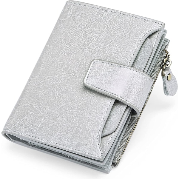 Damplånbok Smal myntplånbok i äkta läder Damplånbok med dragkedja och multi Anti Rfid Blocking Kort plånbok