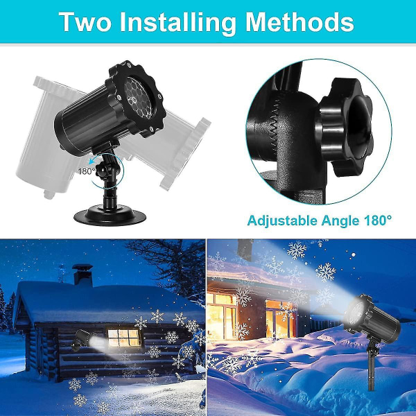 Led projektor julelampe snefaldslys med fjernbetjening Ip65 vandtæt udendørs og indendørs julepynt snefnug Led juleprojekt