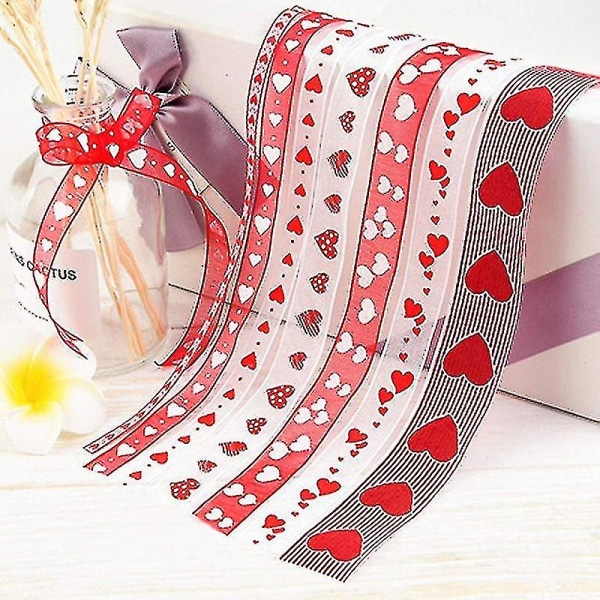1 rulle Vackert inredningsband i alla hjärtans dagstil Romantiskt iögonfallande presentband i polyester för hemmet