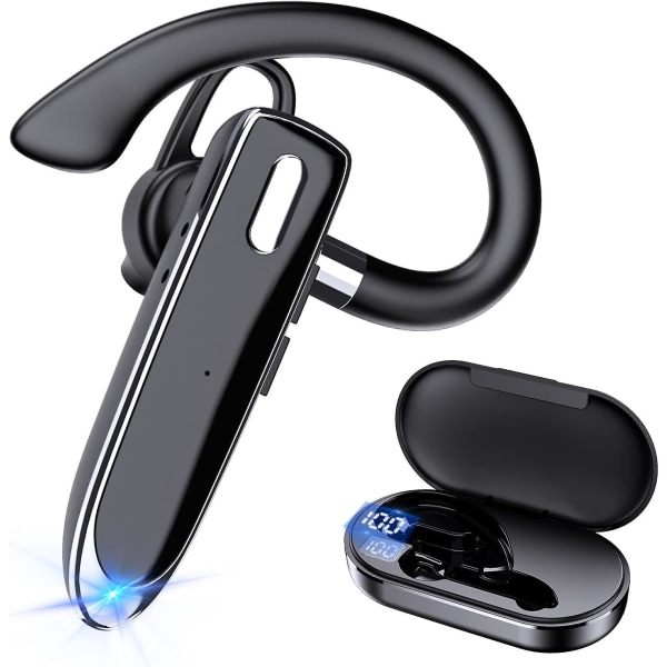 Bluetooth enkelt trådløst headset håndfri øretelefon til telefon, V5.2 in-ear hovedtelefon med mikrofon, usb-c opladning, vandtætte øretelefoner til kørsel/b