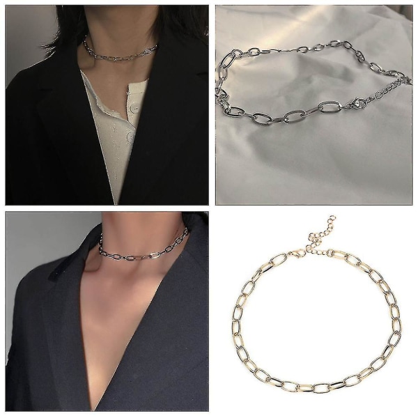 Metal Short Necklace Cool Style Hollow Collarbone Chain Collar Tide Accessory