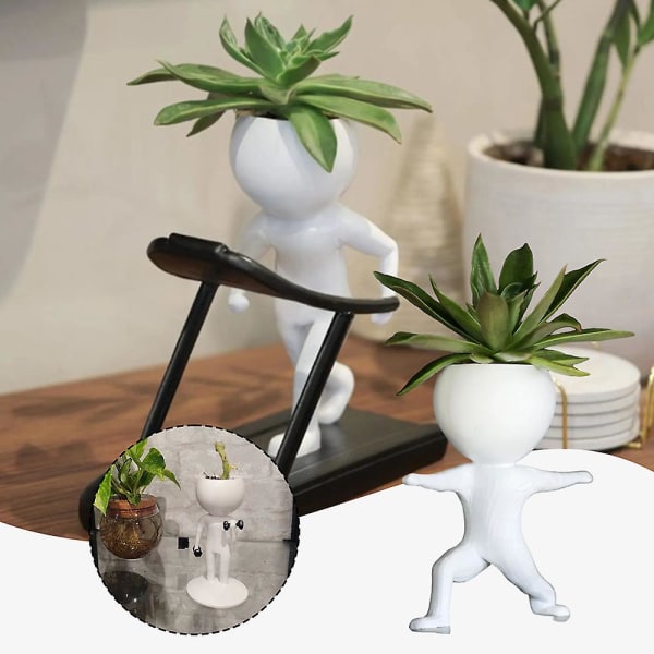 Sjove sukkulenter Planter Sporting Potter Dekoration Multi-Purpose Små Planter Stand til hjemmet kontor kontor (løb)