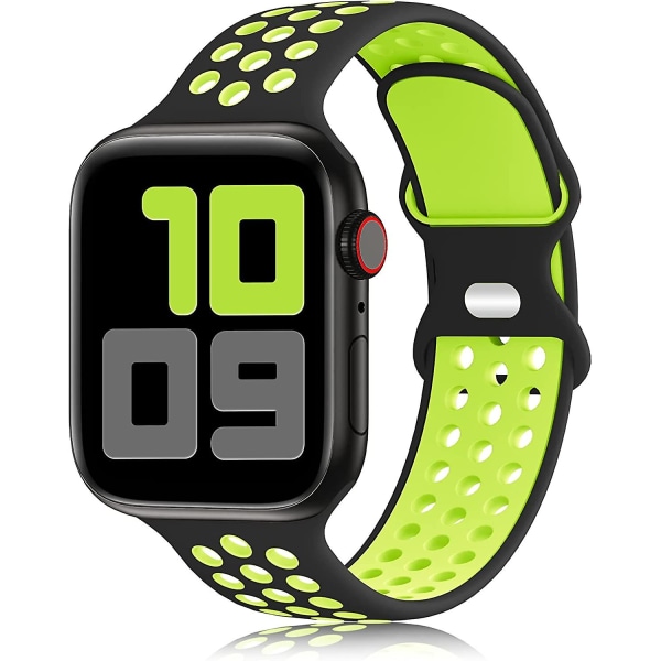 Sportband kompatibelt för Apple Watch -band 42 mm 44 mm 45 mm, andningsbart mjukt silikon Sportbytesrem Damer Män Kompatibel för Iwatch Series 7/