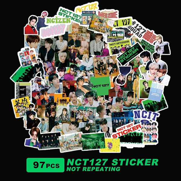 93 st Nct127 klistermärke Pack Nct127 klistermärke Album klistermärke för fans Tecknad vattentät klistermärke Nct127 klistermärke