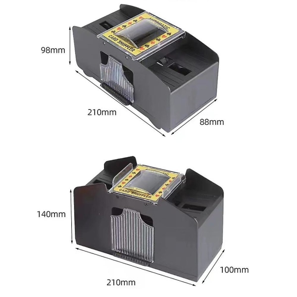2-dekk/4-dekks automatisk kortstokker Batteridrevet kortstokker for festspillkvelder (vask 2 par)