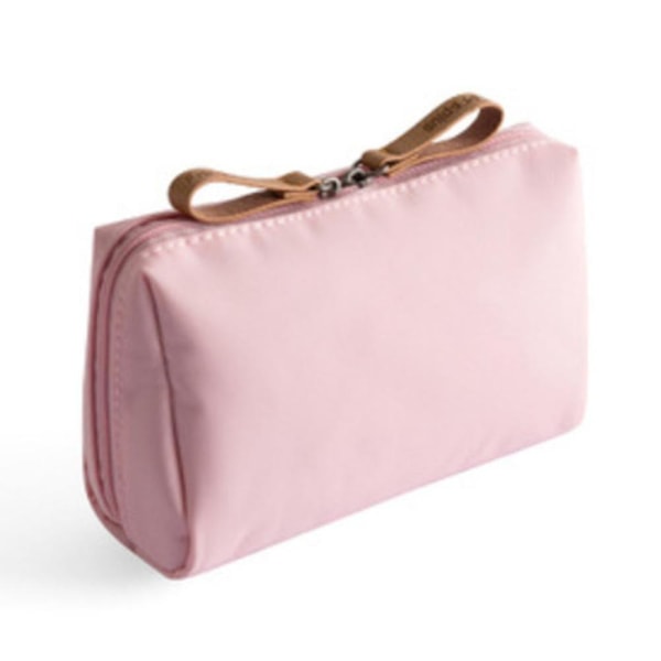 Enfärgad kosmetikväska Snygg sminkväska för kvinnor Bärbar toalettväska med stor kapacitet (rosa)