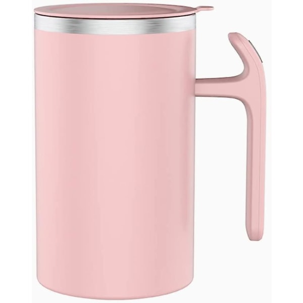 Rosa S+ rostfritt stål självomrörande mugg Lämplig för kaffe/mjölk/fruktjuice
