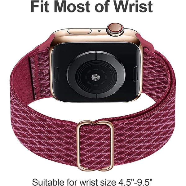 Heytea Stretchy Nylon Solo Loop Band kompatibla med Apple Watch 41mm 40mm 38mm, justerbara flätade sportresårer Dam Herr Rem för Iwatch-serien