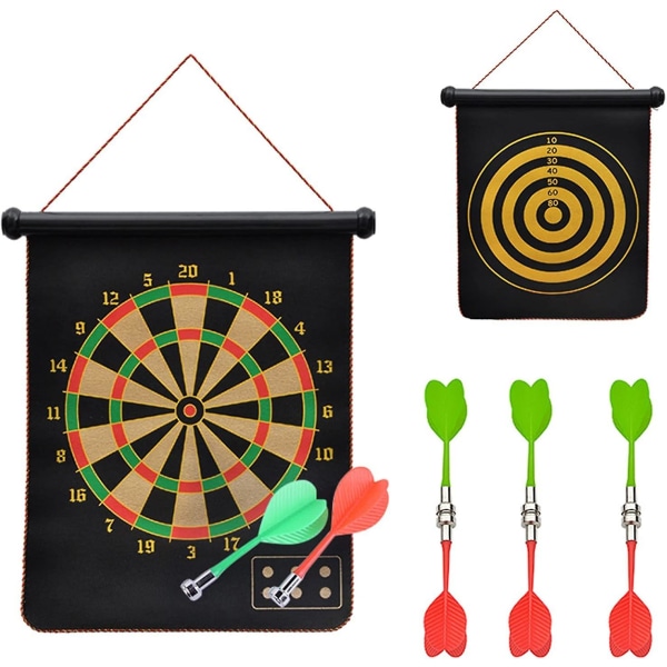 Dartboarddartboard6 Magnetic Dart Dubbelsidigt brädspel Set med 15 utomhus familjespel inomhus Srsecure för barn och vuxna Dartboard.