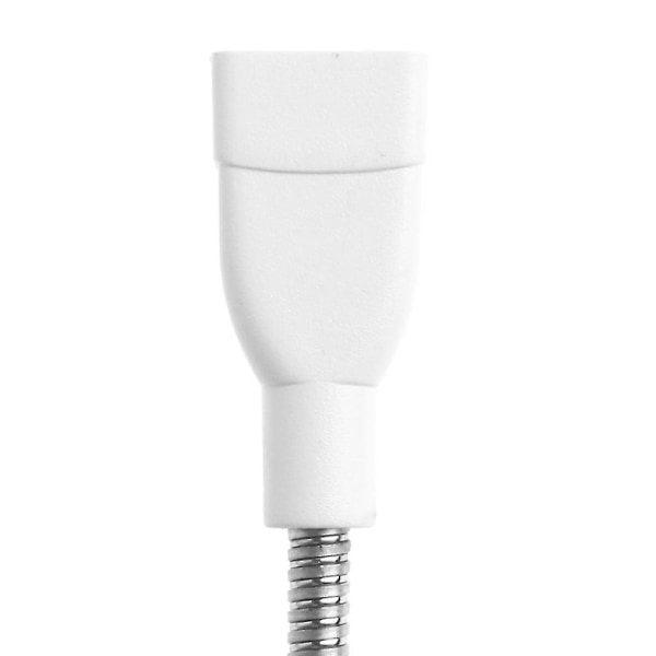 Fleksibel metalslange Strømforsyning Usb Adapter Kabel forlængerledning til lampeblæser（Hvid）