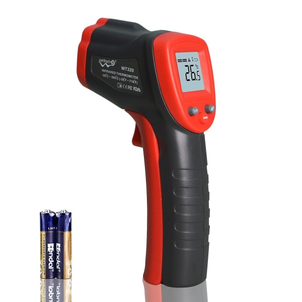 Digital infraröd lasertermometer, -50 till 380(58to752), beröringsfri termometerpistol, appliceras på kök, bil, industri(ej för människor)