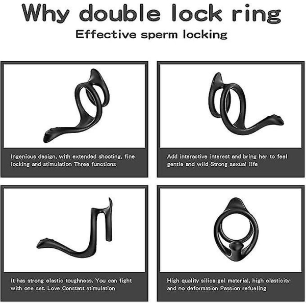 Double Ring Lock Fine Ring Massager Miesten lelu