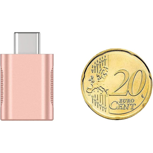 Roséguld USB-C till USB-adapter (2-pack), USB-C till USB 3.0-adapter, USB Typ-C till USB-adapter, Thunderbolt 3 till USB-hona OTG-adapter för Macbook, iPad