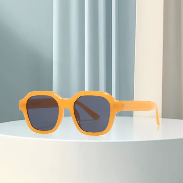 Klassiske solbriller, tonet firkantet stel Solbeskyttelse, retro-stil, udendørs briller til mænd og kvinder (lilla)
