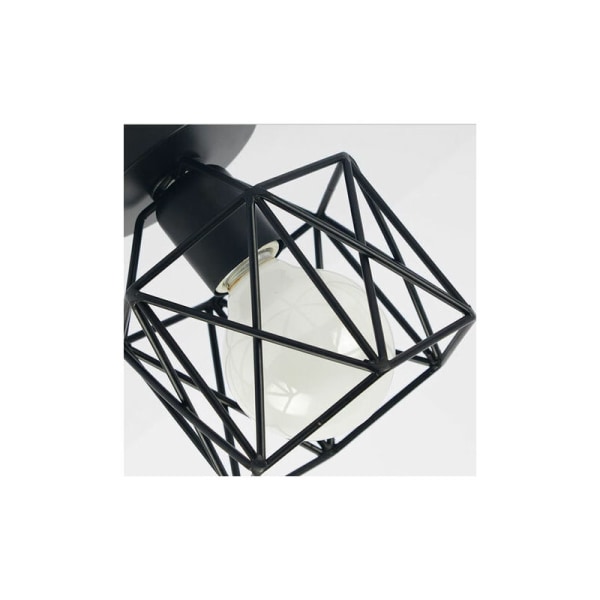 Metall hexagon taklampa, industriell retro fyrkantig taklampa för vardagsrum, sovrum, café, bar, loft - svart DRIVE