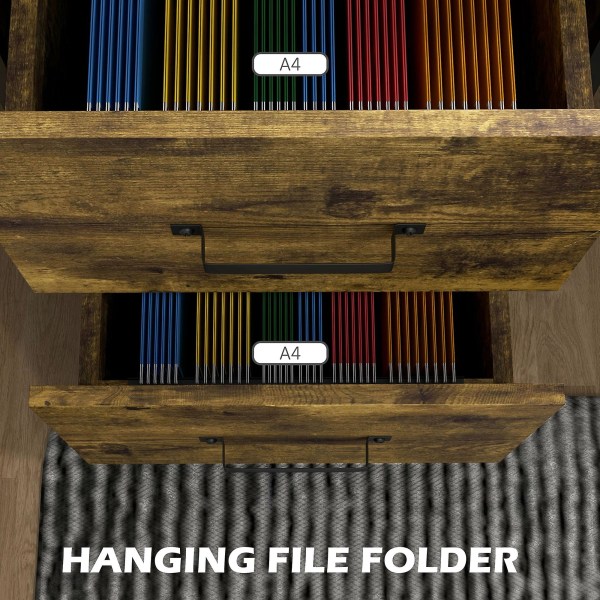 Vinsetto 70cm Vertical Office Filing Cabinet w/ 2 Drawer, Hanging File Folder