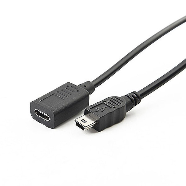 Usb-c til mini usb-kabel Rask dataoverføring Lading Strekkbar fjærlinje for musikkspiller Gps-kamera