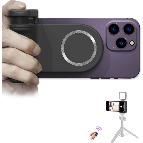 Magnetisk kamerahandtag Bluetooth -fäste, med löstagbar Bluetooth slutare fjärrkontroll och kalla stövlar, för Iphone, Samsung, AndroidGray