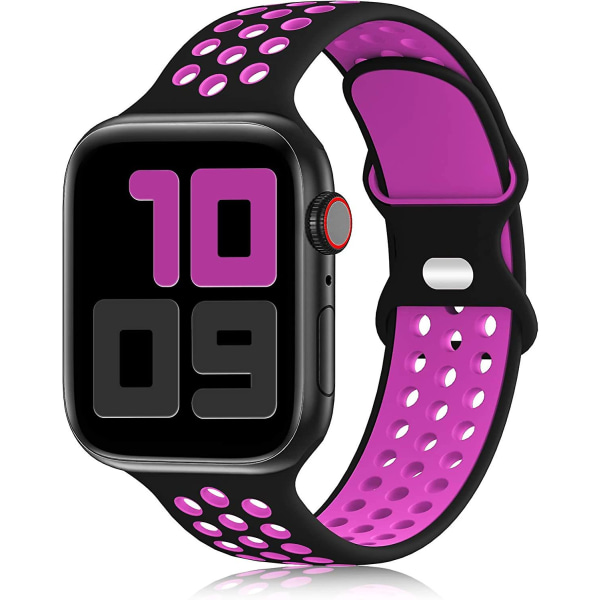 Sportband kompatibelt för Apple Watch -band 38mm 40mm 41mm, andningsbart mjukt silikon Sportbytesrem Damer Män Kompatibel för Iwatch-serien