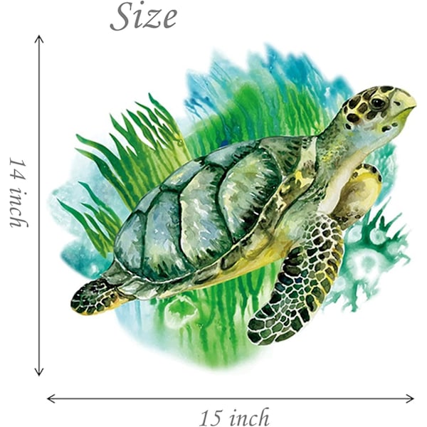 Eläväinen Ihastuttava Söpö Vihreä Merikilpikonna Eläin 3D Vinyyli Kylpyhuoneen Irrotettava Seinätaide Koristeet Huoneelle Huoneelle Pelihuoneelle Olohuoneelle Seinämaalaukset