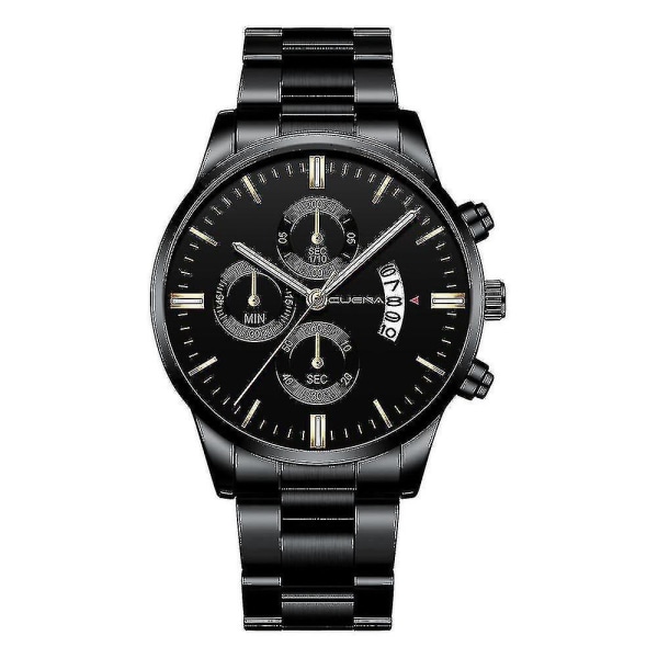 Cuena Men Fashion Military Stainless Steel Analog Date Sport Quartz Wrist Watch
