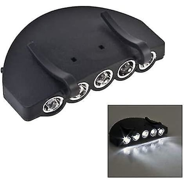 Wabjtam Clip Huvudlampa 5led Rotterbar Keps Hatt Ljus Bollkeps Visir Ljus Fickklipp Ljus För Läsning Jakt Camping Fiske 2-pack