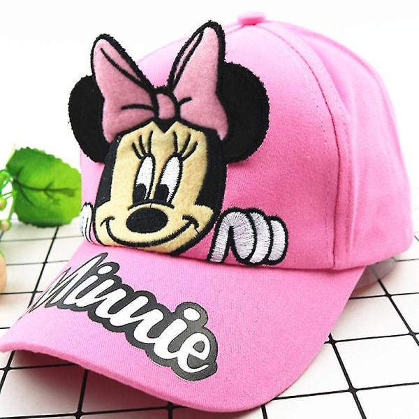 Sipin Kdis Barn Flickor Minnie Baseball Cap Snapback Söta tecknade hattar（Rosa）