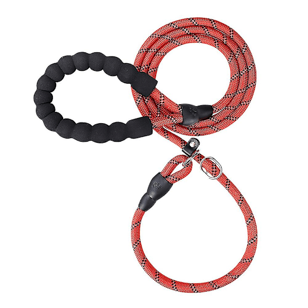 Reflective Slip Lead Dog Leash For Small Puppy Medium And Large Dogs Training And Walking,climbing Rope Leash-red 1.5m