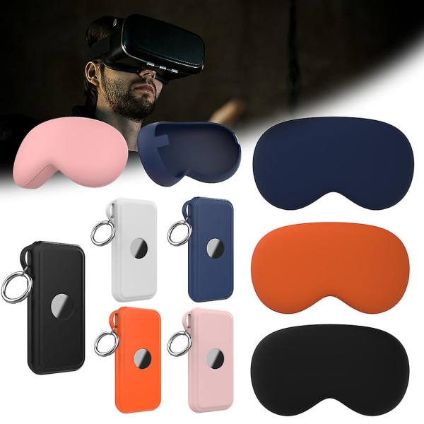 2 kpl Cover Vision Pro ja Power Bacnk, VR-Glasses Case + Power Banks Cover Set Anti-Scratch Case VRs -tarvikkeet (musta)