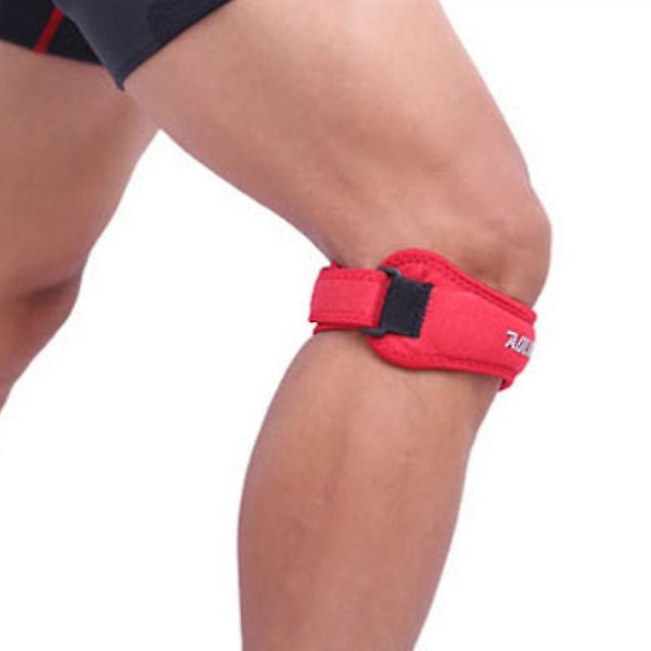 Justerbar knepute Kne smertelindring Patella-stabilisatorstøtte for treningssport (rød)