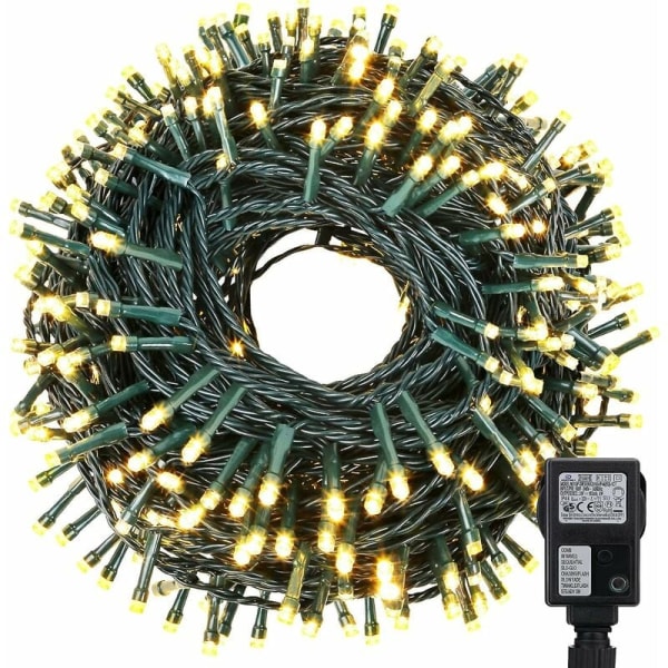 Utomhus julbelysning 20m 200 LED-snöre julgransbelysning Varmvit julbelysning Idealisk för julgransbalkongträdgård (grön kabel)