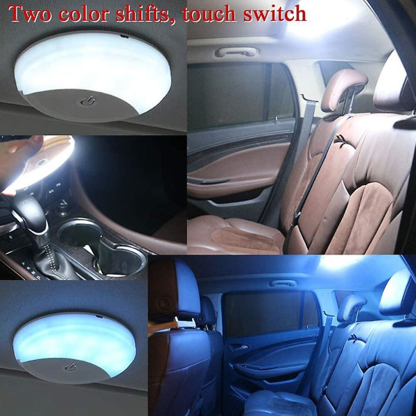 Taklampor för bil i taket i två färger med universal USB uppladdningsbar trådlös 10 lysdioder Car Dome taklampa för interiör och exteriör av Ca