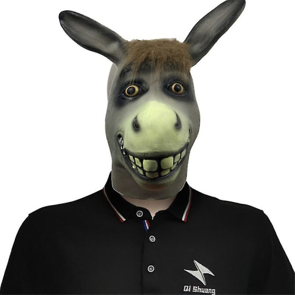 Cartoon Donkey Latex Mask Animal Hela huvudbonader Halloween Mask