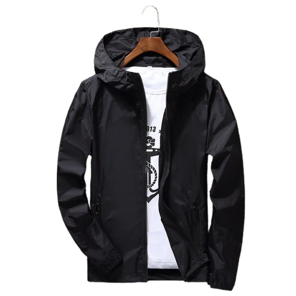 Men Wind Breaker Coat Zipper Hoodie Jacket Quick Drying Sport Outwear 6XL