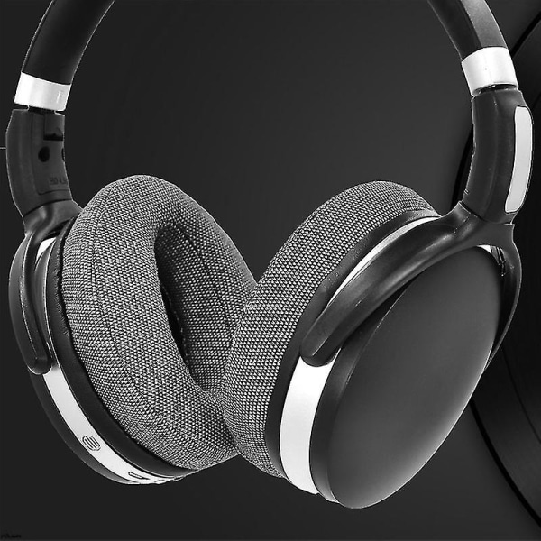 1 par headsetfodral Dammtäta mjuka elastiska E-sports hörlurskuddar Ersättning för Sennheiser Hd4.40 Hd4.50 Btnc（Svartgrå）
