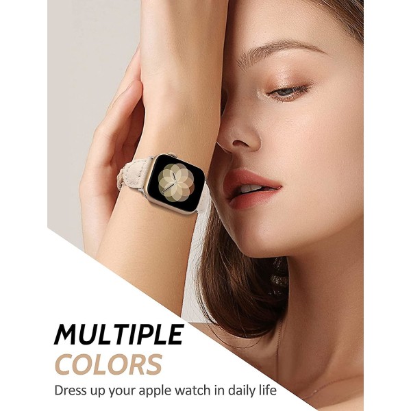 Kompatibel med Apple Watch Band Flätat 38 mm 40 mm 41 mm, Solo Loop Stretchy Designer Armband Dam Slim Elastiskt Vävt Ersättningsarmband A