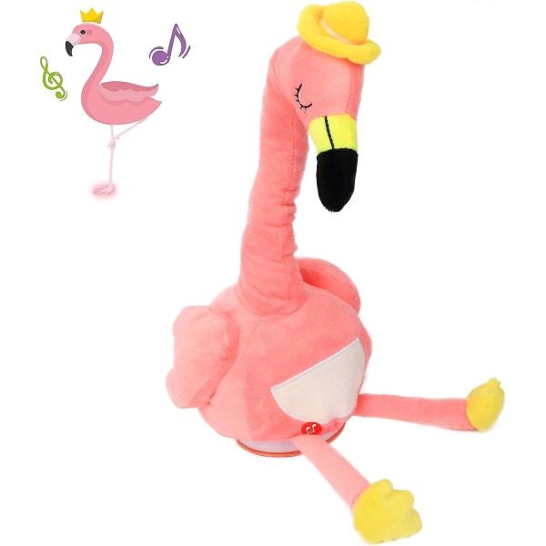 Pratar Flamingo gosedjur Upprepa vad du säger Spela Dans Twist Musik Plysch Interaktiv leksak för toddler Födelsedag Tidiga utbildningspresenter
