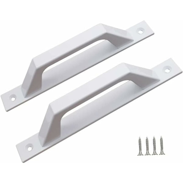 MINKUROW Rakt vitt aluminiumhandtag för skjutbara eller avtagbara dörrar - 198 x 25 x 40 mm Funktionellt och bekvämt set om 2