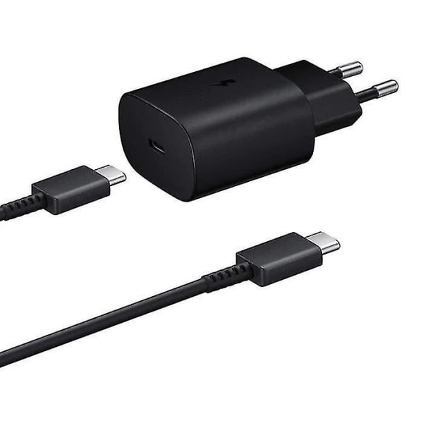 25W snabbladdare + USB-C USB-C-kabel för Xiaomi Mi 11 Ultra 5G 6,81"-Xiaomi Redmi Note 10S -Svart-