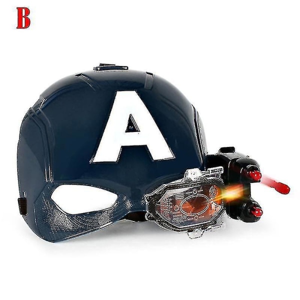 Marvel Avengers 4 Iron Man Captain America Mask Light Sound Åben maske til børn Halloween（B)