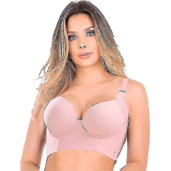 Full Back Coverage Bras For Women, Fashion Deep Cup Hide Back Fat Bra With Shapewear Incorporated Push Up Sports Bras
