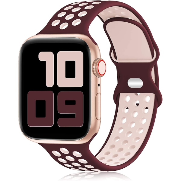 Sportband kompatibelt för Apple Watch -band 38mm 40mm andas mjukt silikon Sportbytesrem Damer Män Kompatibel för Iwatch Series 7/se/6/