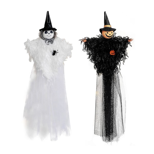 Pumpkin Ghost Witch Black Cat riipus 2 kpl Party Dcor Halloween -riippuvaisia ​​koristeita